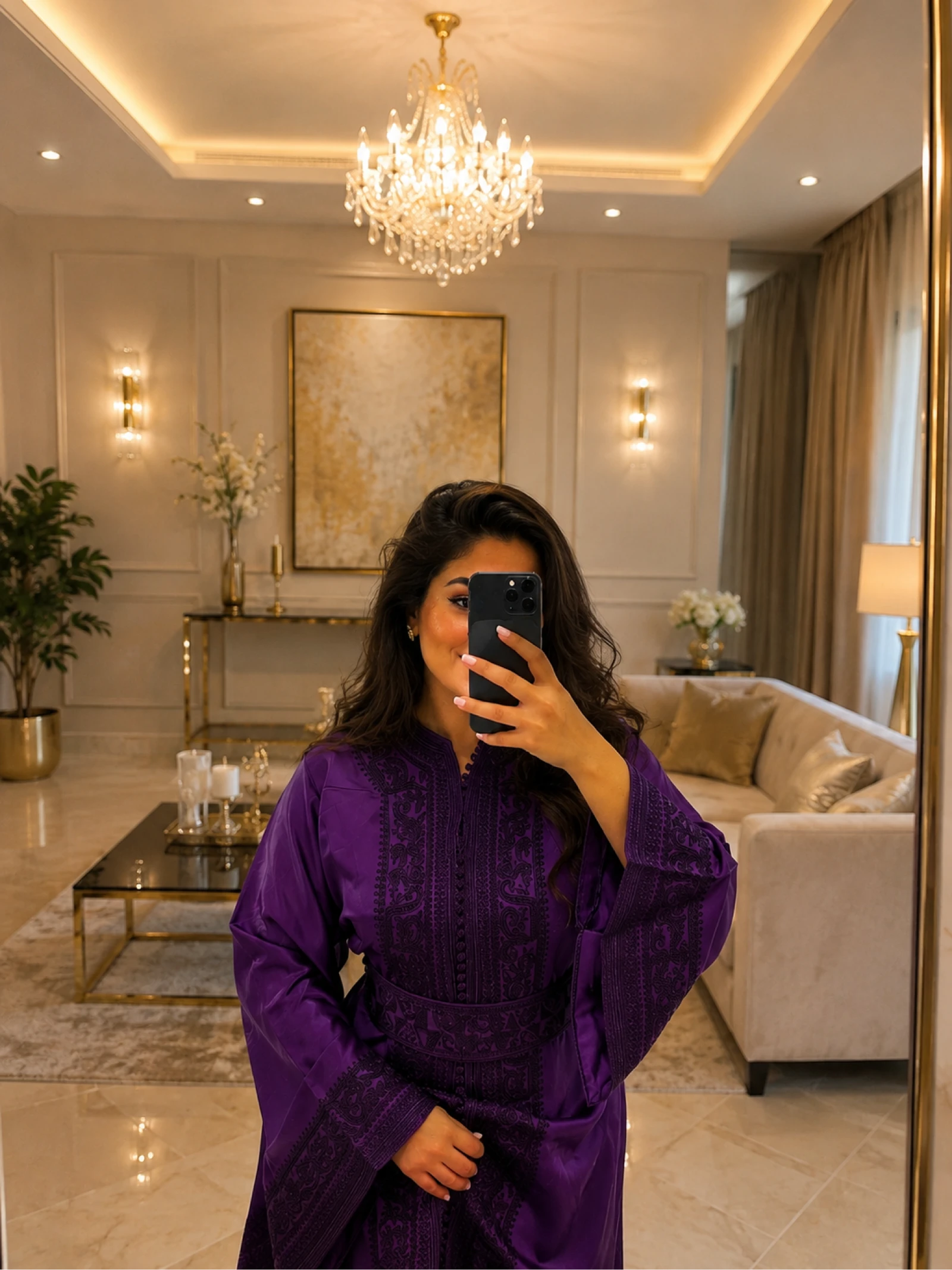 Caftan avec ceinture 